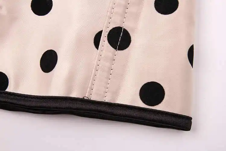 Lace Up Waist Trainer Corset Sexy Button Dot Print Corset Overbust Corsets And Bustiers Corpetes E Corselet Burlesque Corset Top (6)