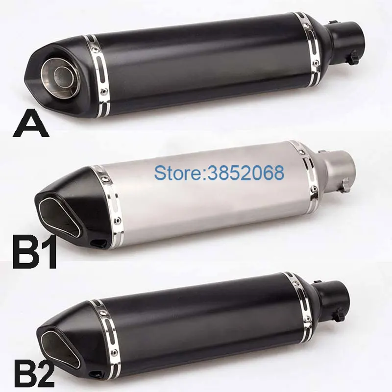 

ID:51mm L:440mm Universal Motorcycle Exhaust Muffler Scooter Akrapovic Sports Car Sounds Exhaust Muffler Fit for GSX750 Z800