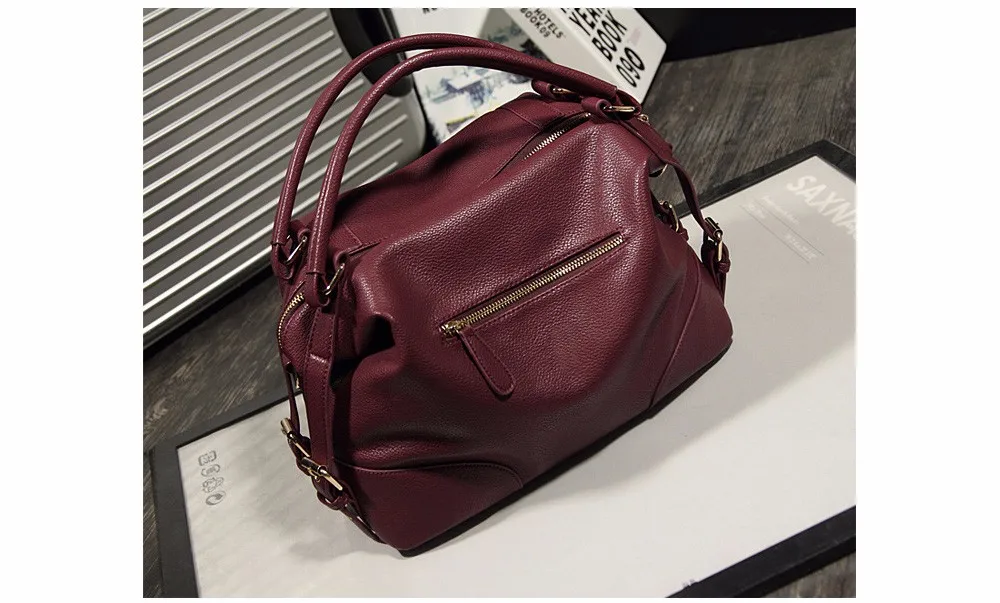 Women Fashion Soft PU Leather Handbag Lichi Pattern Female High Quality Casual Shoulder Bag Classic Solid Tote Dollar Price TTOU (2)