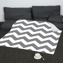 Modern Simple Digital Printed Corrugated Blanket Flannel Vintage Printed Throw Blanket christmas snowscape moon flannel throw blanket