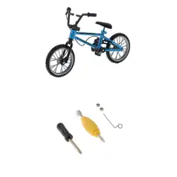 Синий цветной металлический Пальчиковый игрушечный мотоцикл с ремонтом, детский подарок на день рождения, коллекционные вещи, домашний