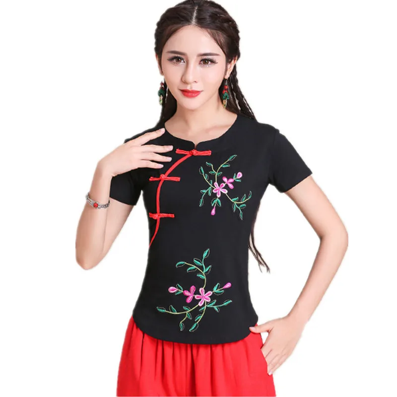Модная весенне-летняя женская футболка 5XL с вышивкой, брендовые блузы, женские хлопковые топы, футболки, одежда, качественные винтажные футболки - Цвет: Style Fifteen
