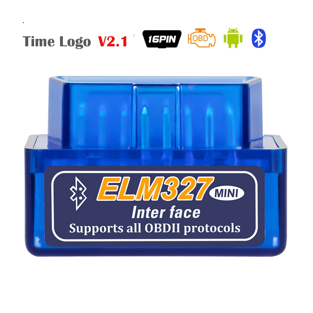 Mini ELM327 Bluetooth V2.1 Interface Auto OBD2 OBDII Diagnostic-Tool ELM-327 Scanner Works ON Android Torque/PC v 2.1 BT adapter