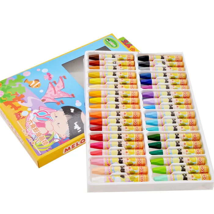 36 colors set colored paint pen washable drawing wax crayon art
