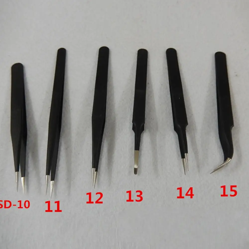 

6pcs Curved Straight Tweezers Rainbow Eyelash Extension Nails Decor Picker Dead Skin Remover Manicure Makeup Nail Tools