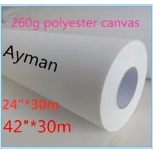 Один рулон 42 дюймов* 30 м и один рулон 24 дюймов x 30 м матовый полиэстер холст струйный холст