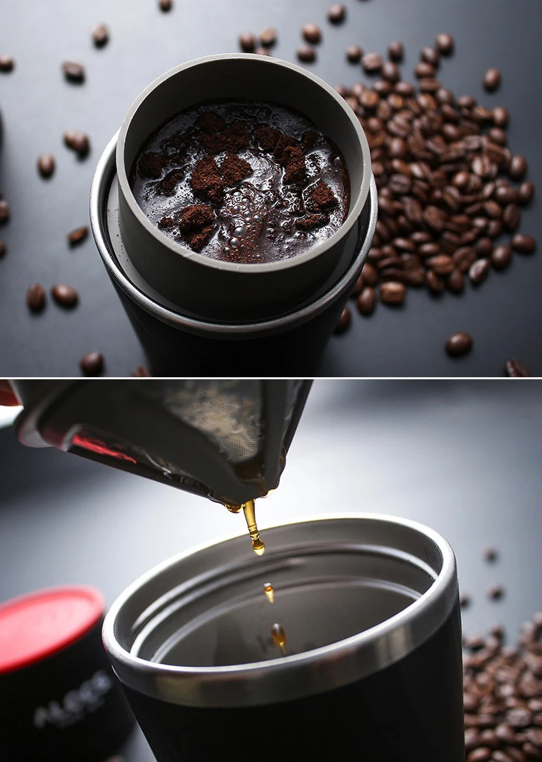 Alocs Vajilla cafetera portátil 4 en 1 Acero inoxidable camping manual café fácil Picadoras senderismo hervidor cw-k16