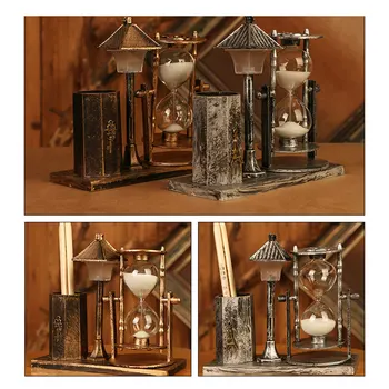 

Hot Retro Sandglass with LED Night Light Tower Desk Lamp Home Table Decor Ornament PLD