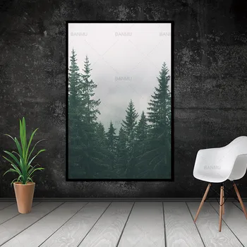 

Canvas Painting Wall Art Prints print on canvas picture on huge mountain and trees Decoration Cuadros For Living Room