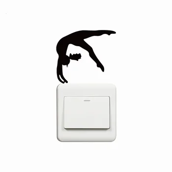 

KG-217 Gymnast Dance Vinyl Switch Sticker Creative Dancer Silhouette Wall Sticker for Bedroom Home Wallpaper