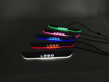 Osmrk led移動ドアスカッフプレートポイントでnerfバー & ランニングボードドア敷居光オーバーレイiveco、トップ品質