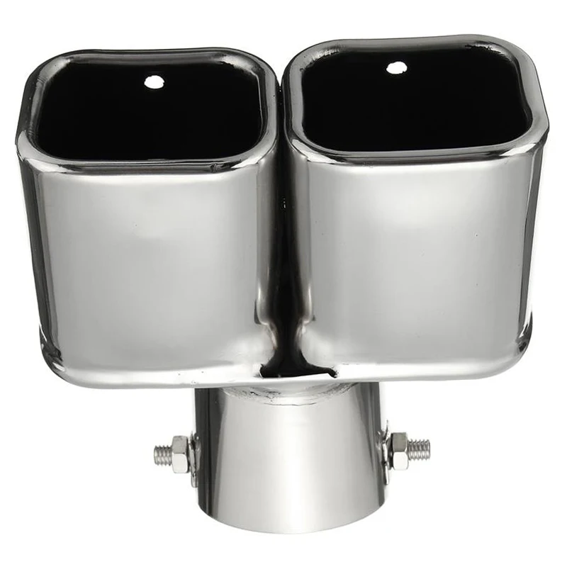 

Rear Silver Muffler tip Car Pipe Inlet Exhaust Trim Cover Stainless Steel Tail Universal Part