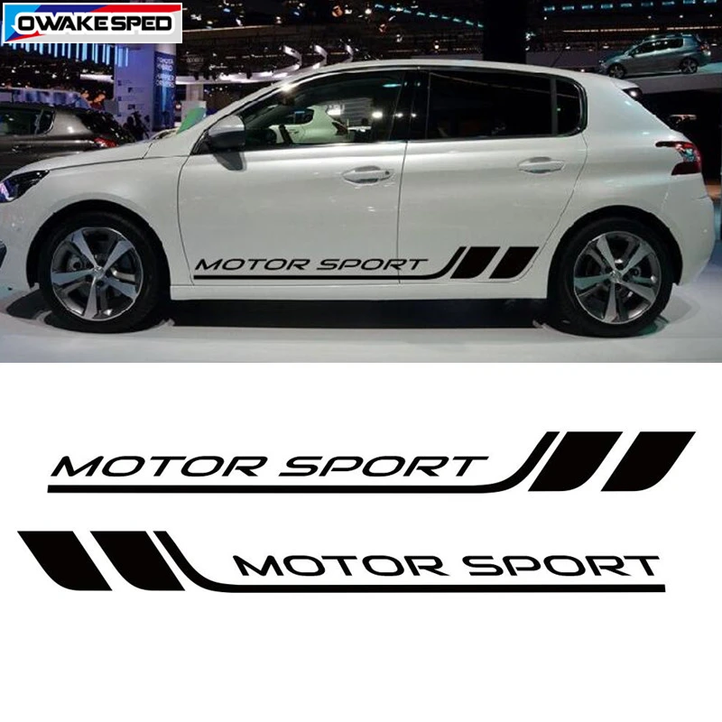 

Car Door Side Skirt Stripes Sticker Motor Sport Styling Auto Body Customized Vinyl Decal For PEUGEOT 308 208