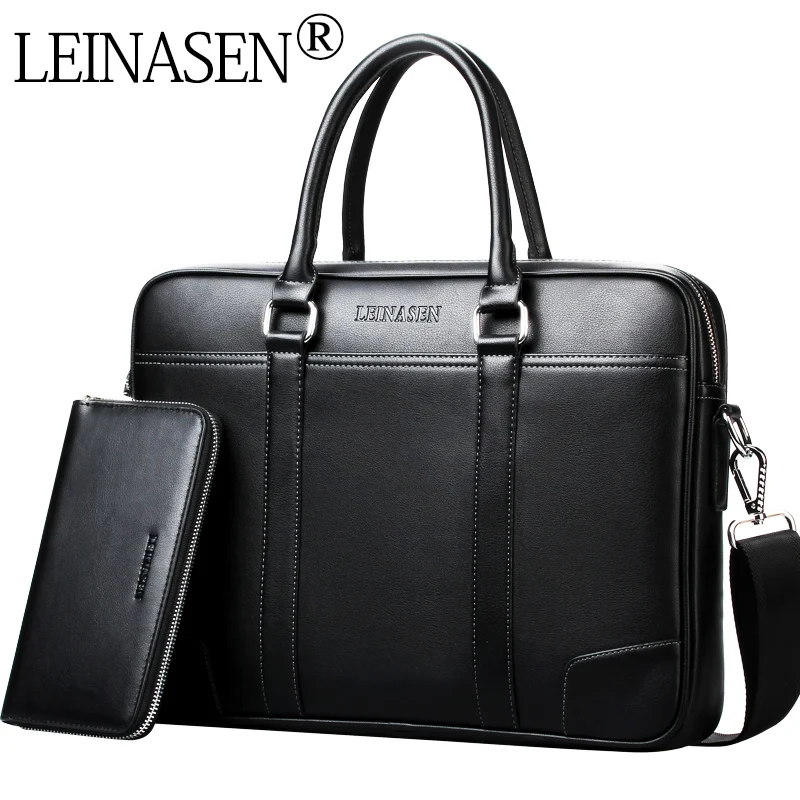 

LEINASEN PU Leather Messenger Bag for Man Business office Briefcase Shoulder Bags Laptop Computer Messenger Briefcase Bag 50