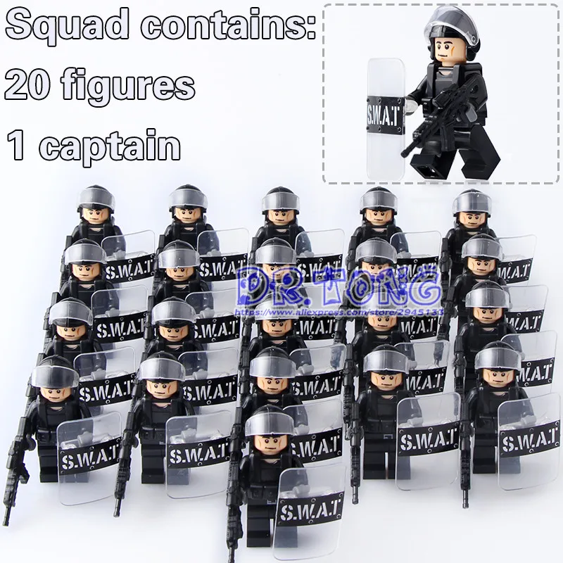 

Super Heroes Military Figures Police with Shield Gun Weapon Dog Model Bricks Building Blocks Action Child Gift Toys Ky017 Ky010
