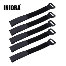 INJORA 5Pcs Black Durable Antiskid Cable Tie Down Straps for RC Car Battery RC Crawler Tool 2*20cm/2*30cm