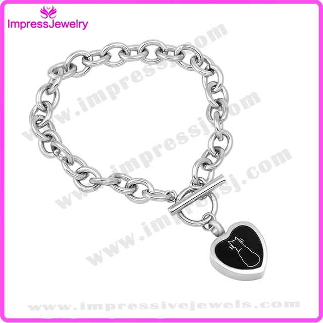 Ijd5061 Women Memorial Bracelet With Heart Charm Stainless Steel Ijd5061 Women Memorial Bracelet With Heart Charm Stainless Steel Cremation Ashes Keepsake Urn
