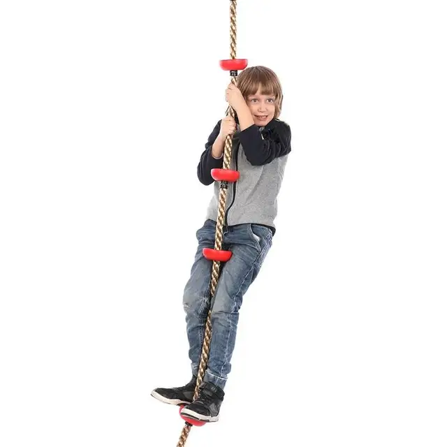 Jungle Gym Kingdom Climbing Rope with Platforms and Disc Swing Seat Fitness Swing Set Outdoor Kids Toy Birthday Gift Garden Sets 4