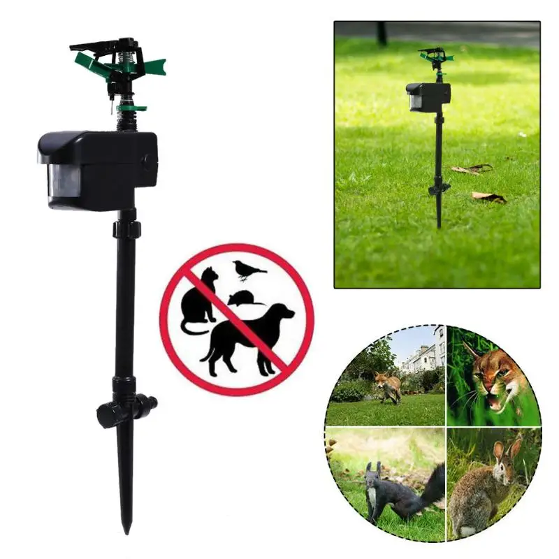 

Garden Supplies Solar Powered Cat Repeller Motion Activated Animal Dogs Repellent Sprinkler Black Repellent Garden