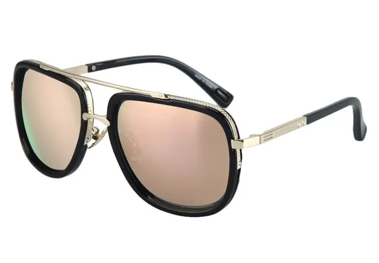 Высококачественные роскошные солнцезащитные очки с градиентными линзами для мужчин и женщин, фирменный дизайн, солнцезащитные очки в стиле ретро, очки Oculos De Sol Masculino R197 - Цвет линз: Black Frame Pink