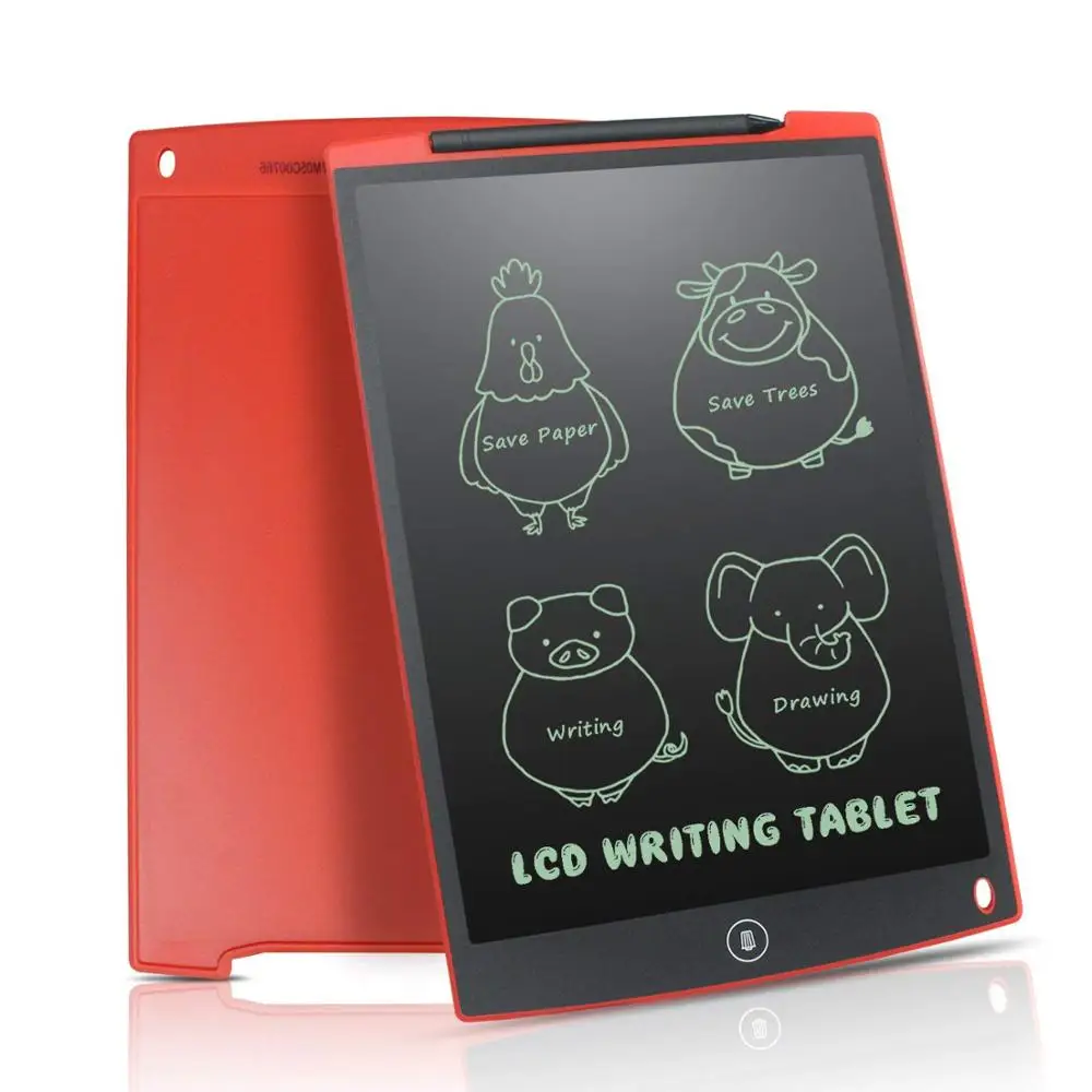 NEWYES Red 12 Inch LCD Writing Tablet Digital Drawing Tablet Handwriting Pads Electronic Tablets eWriter For Kids Drawing Gifts