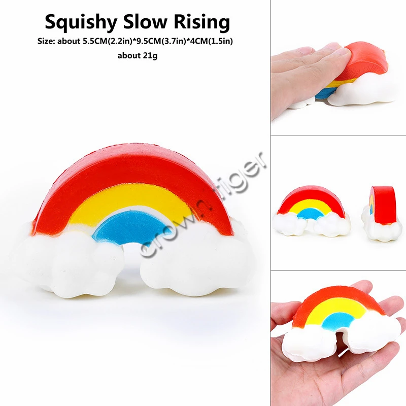 Jumbo Smiley Rainbow Squishy медленно поднимающийся имитационный хлеб торт ароматическая забавная игрушка для снятия стресса для детей детская игрушка