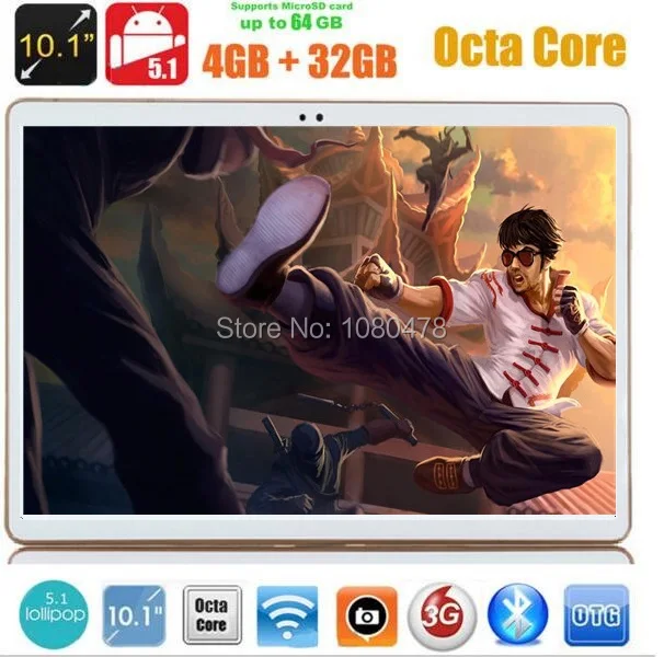 10 inch android tablet pc 3G WCDMA Octa Core 4GB RAM 32GB ROM Android 5.1 IPS GPS wifi 5.0MP 10.1 Phablet DHL Free