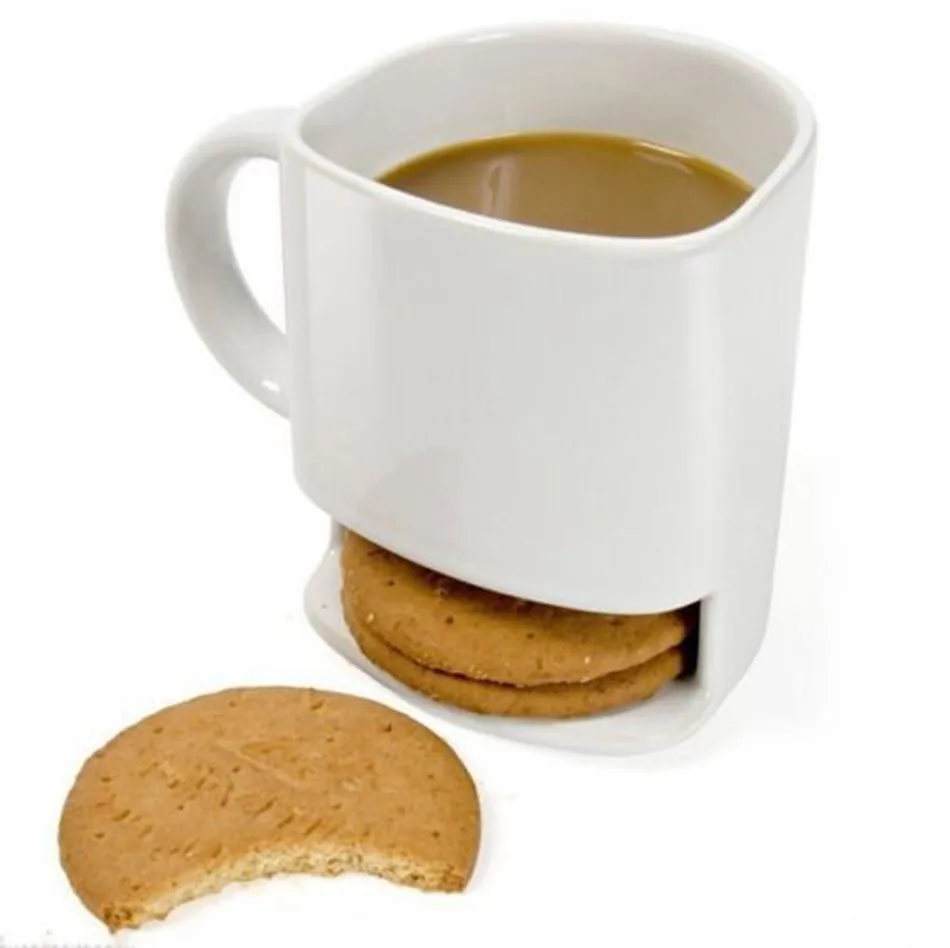 QuevinalCreative Керамика печенье чашки 8 унц. 6 унц. Кофе Cookies молока Чай дно чашки хранения кружки для печенья печенье карманов держатель - Цвет: 225ML