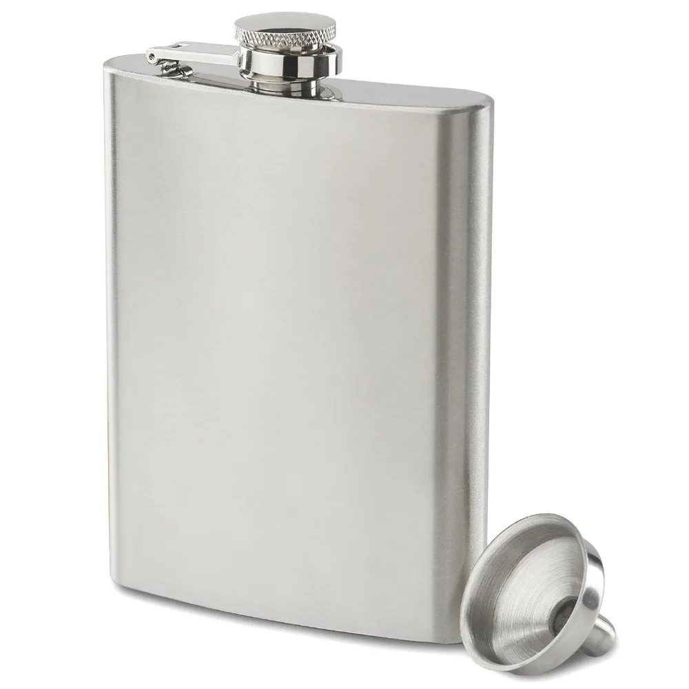 Portable 8 oz Stainless Steel Hip Flasks Liquor Whisky Alcohol Flask with Screw Cap Funnel Cap Portable 8 oz Stainless Steel Hip Flasks Liquor Whisky Alcohol Flask with Screw Cap Funnel Cap