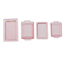 Высокое качество 4 шт. 1:12 Масштаб миниатюрный кукольный домик еда поднос для подачи напитков персиковая кукольная Кухня Декор Детские Классические игрушки