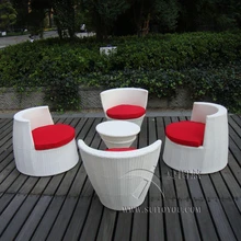 5 pcs All Weather PE Rattan Obelisk Chair For Office / Patio Leisure transport by sea