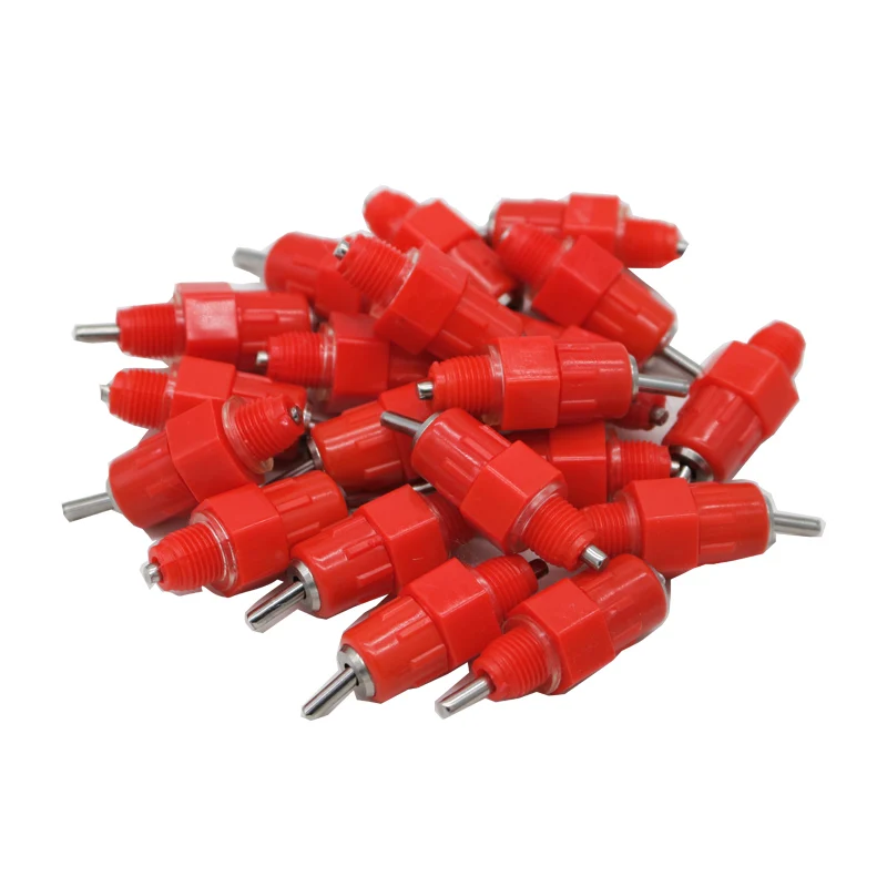 

100 set Poultry Chicken Drinker Nipples Automatic Waterers Bird Hen Feeding Ball Type Screw Nipple Drinkers for chicken