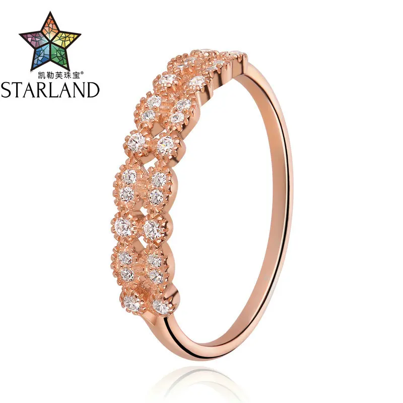 

Starland New Design OL Style 100% 925 Sterling Silver Two Rows CZ Rings for Women Anniversary Wedding Ring Fine Jewelry Gift