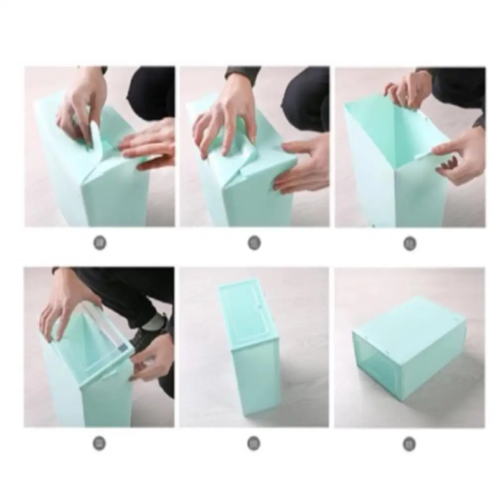 6 multi-function clamshell storage boxes color transparent plastic shoe box unisex home storage products