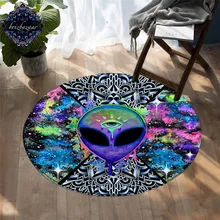 Trippy Alien by Brizbazaar напольный коврик акварельный нескользящий круглый ковер третий глаз спальня коврики Мандала блюдца tapetes
