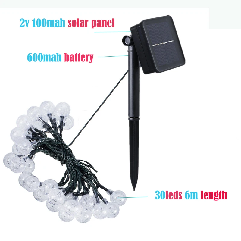 

Holiday Solar string light LED Bubble wire Perfect Multi styling Portable Safty Waterproof Decorative Twinkle Lighting chains