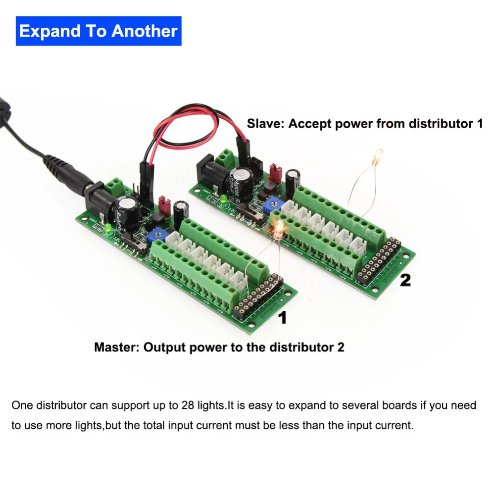 knex gears 1 Unit Power Distribution Board Self-adapt Power Distributor+Accessories LED Light Hub PCB012 model cars to build