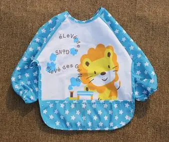 

3Colors New design children baby waterproof long sleeve bib apron for boy girl self feeding 60pcs/lots free shipping
