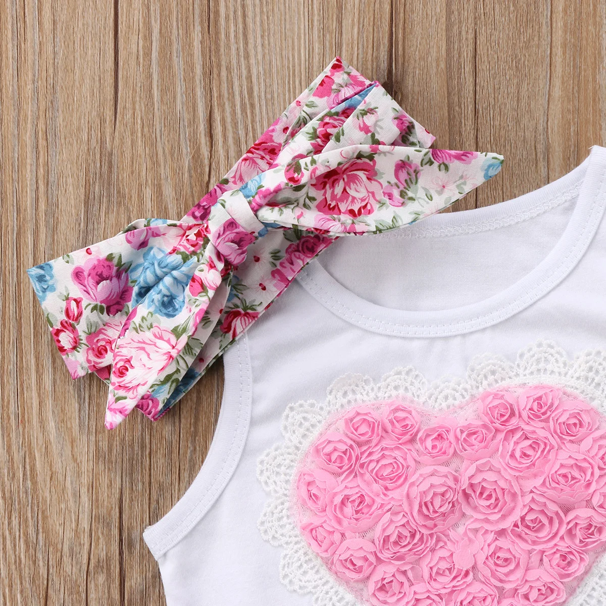 Комплект летней одежды для девочек Emmababy из 3 предметов жилет с 3D принтом Love