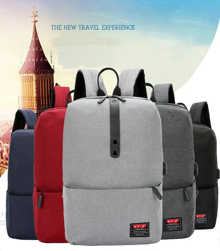 Модный женский мужской рюкзак для ноутбука, зарядка через USB, рюкзак для компьютера, школьная сумка для путешествий, KY812