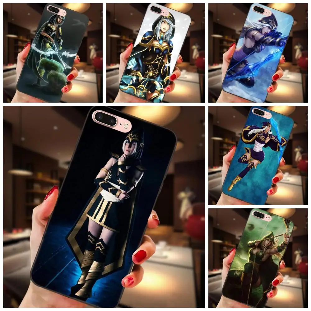 

Soft Silicone TPU Black Cases For Apple iPhone 4 4S 5 5S SE 6 6S 7 8 Plus X XS Max XR League Of Legends Lol Ashe