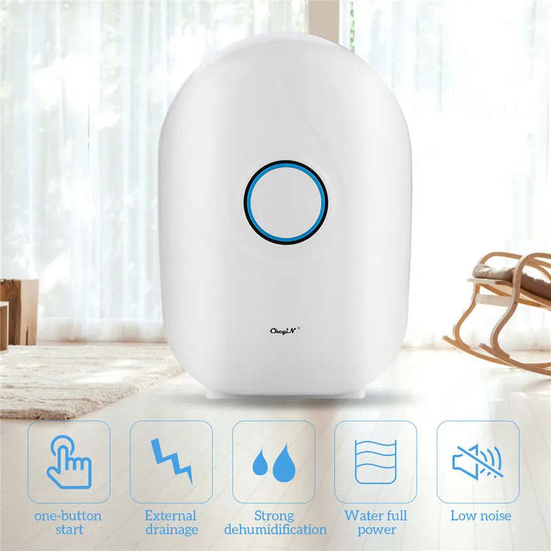 

500ml Electric Dehumidifier Mini Bedroom Basement Moisture Trap Desiccator Quiet Dehumidification Device + External Drain Pipe