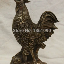Xd 00447 1" Китай Народная Фэн-Шуй Медь Богатство Зодиак Год Петух Петух Статуя Скульптура