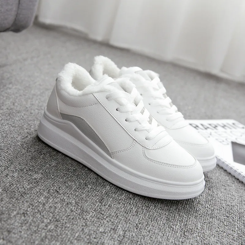 

Women Sneakers Fashion Breathable PU Leather Platform White Women Shoes Soft Footwears