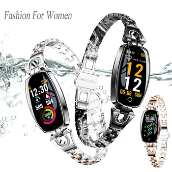 

2019 Update H8 Smart Bracelet Watch Fashion Heart Rate Blood Pressure Watch Pedometer Waterproof Fitness Bracelet for Women