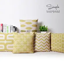 Декоративные Чехлы для подушек в скандинавском стиле желтые геометрические чехлы для домашнего декора льняные чехлы для диванов