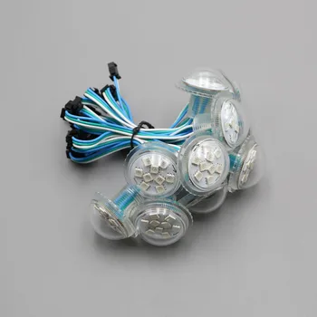 

full color 12V 38mm 9LED UCS1903 rgb pixel led module light,5050 smd led rgb module light sign,waterproof IP68,Transparent cover