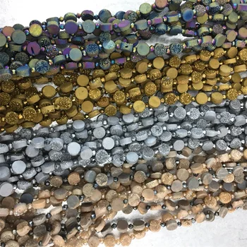 

Original Quartz Gemstone 10mm Gold Champagne Colorful Coin Round Loose Beads for Jewelry Making Design diy Natural Stone