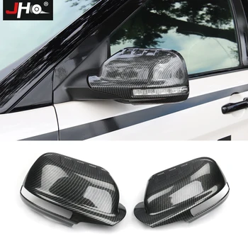 

JHO Side Door Rearview Mirror Cover Trim For 2016-2018 Ford Explorer 2017 ABS Carbon Fiber/Chrome Car Styling Accessories