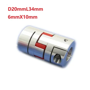

1pcs 6x10 D20L34 Aluminium Shaft Plum Coupling Motor Connector Flexible shaft CNC Parts